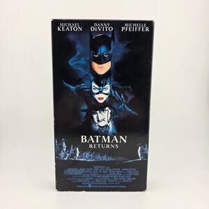 Batman Returns VHS Tape Michael Keaton Danny DeVito Michelle Pfeiffer WB Hits